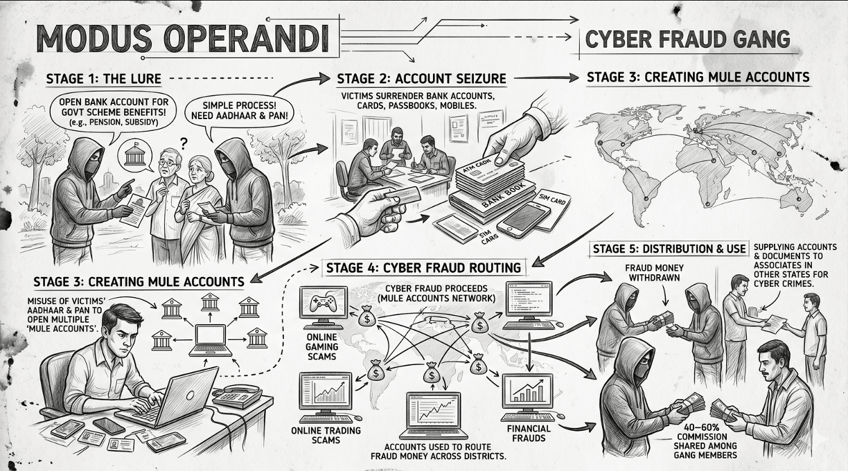 Uttar Pradesh Police Busts organized inter-state cybercrime & mule account supply chain syndicate