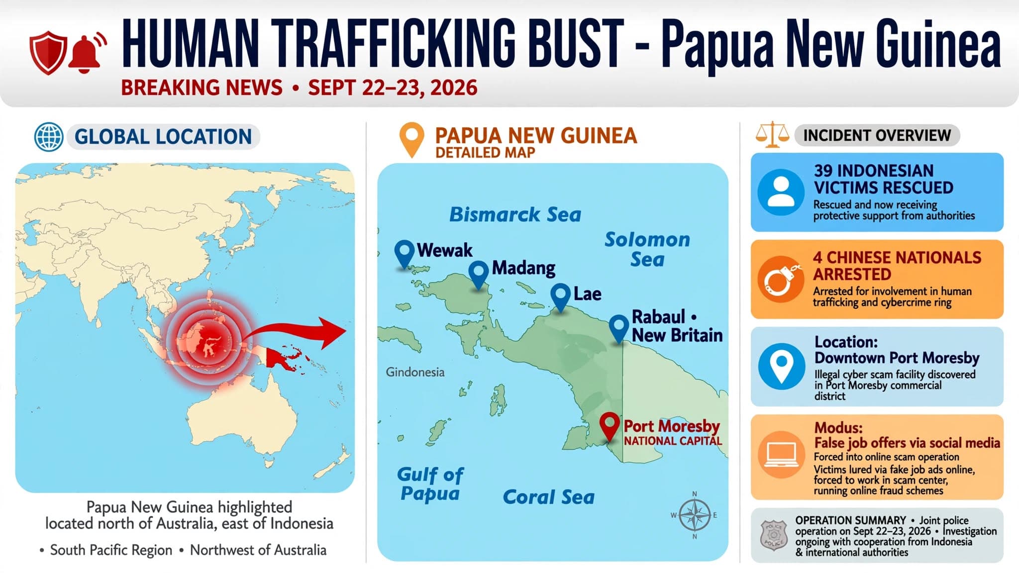 Papua New Guinea raid exposes cyber-scam networks moving into the islands, 4 Chinese detained