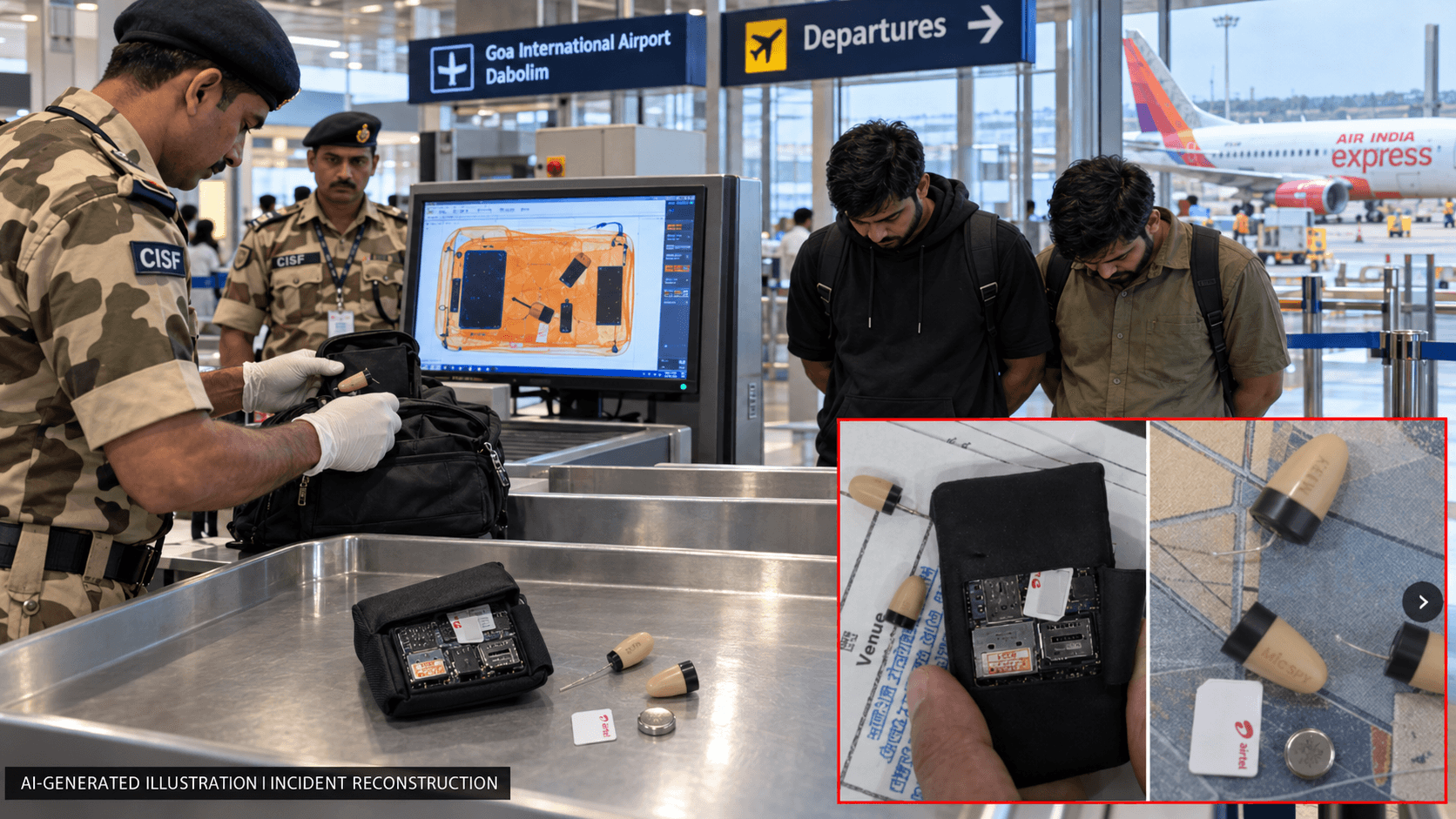 CISF Foils IIT Goa Recruitment Cheating Bid: Bluetooth Kits Caught in Airport X-Ray
