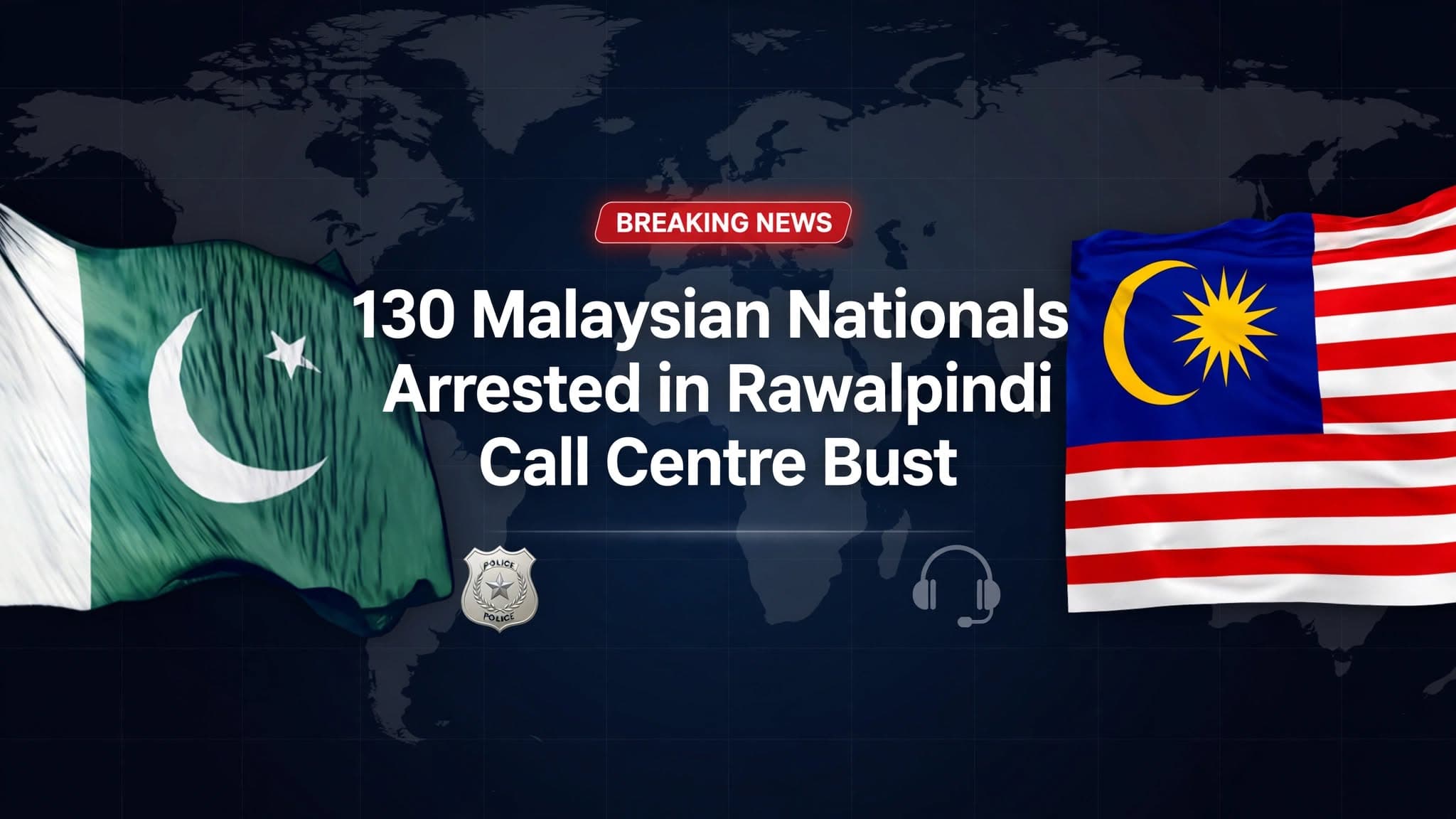 Pakistan arrests 130 Malaysian Nationals in Rawalpindi's 'Malaysian Police' Call Centre - Full List