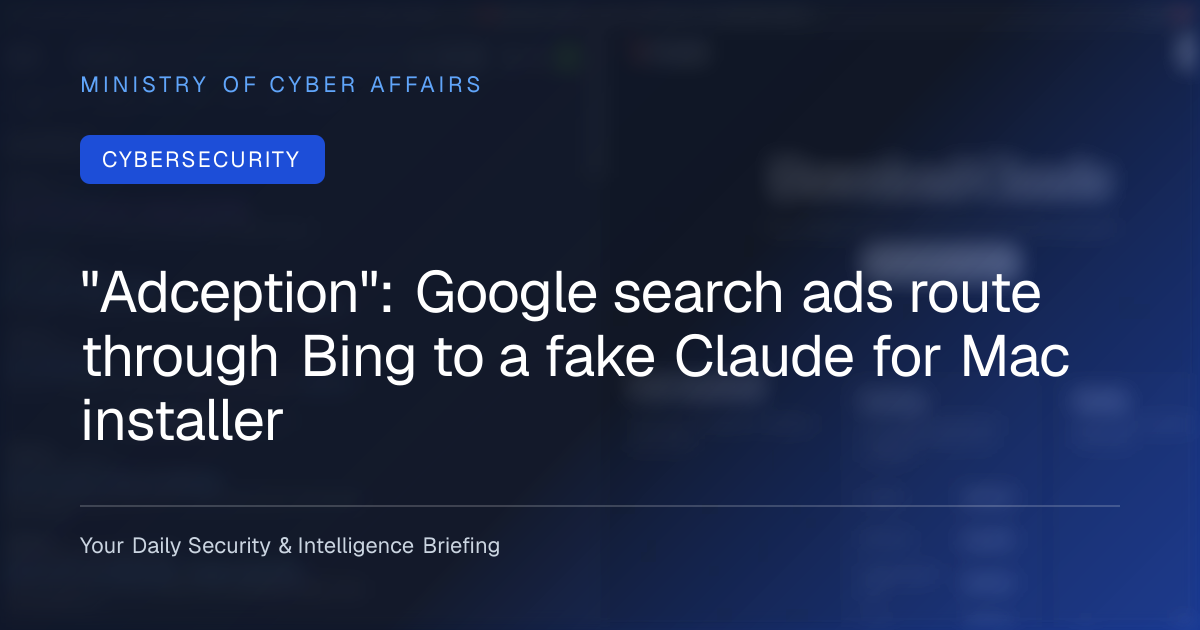 "Adception": Google search ads route through Bing to a fake Claude for Mac installer