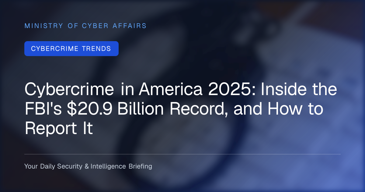 Cybercrime in America 2025: FBI's $20.9B Record + Reporting · Ministry ...