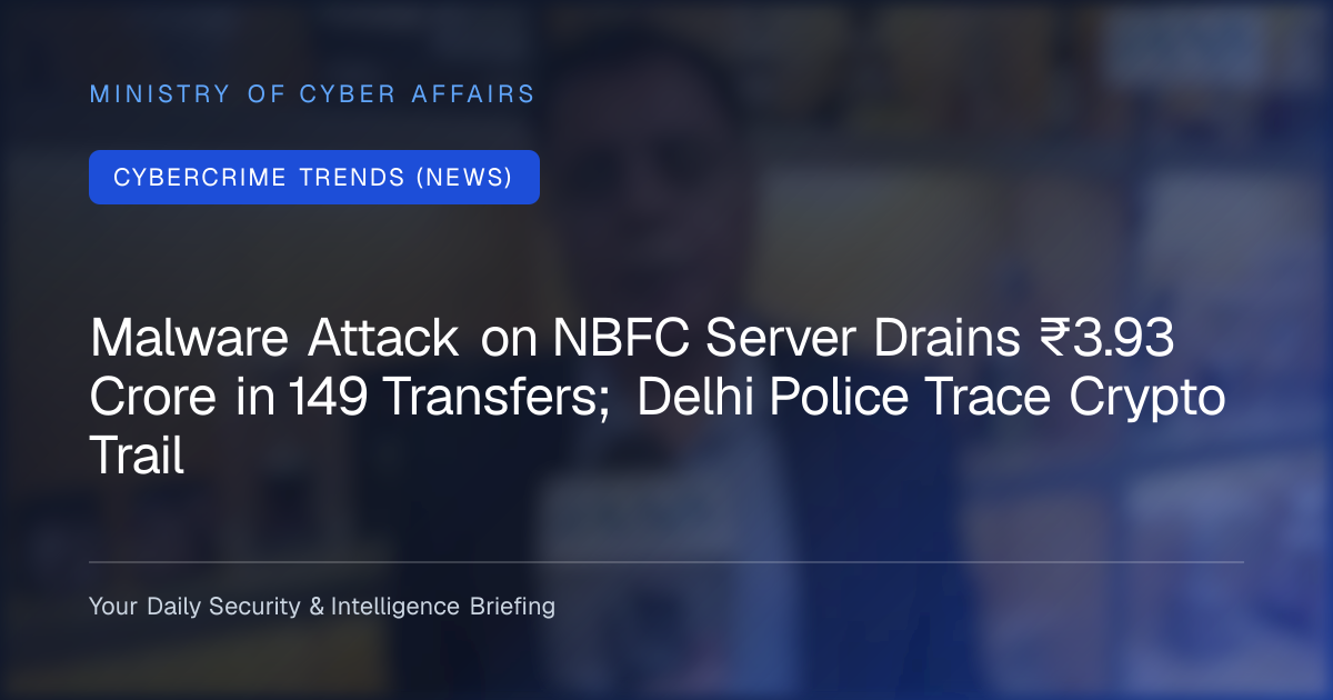Malware Attack on NBFC Server Drains ₹3.93 Crore in 149 Transfers ...